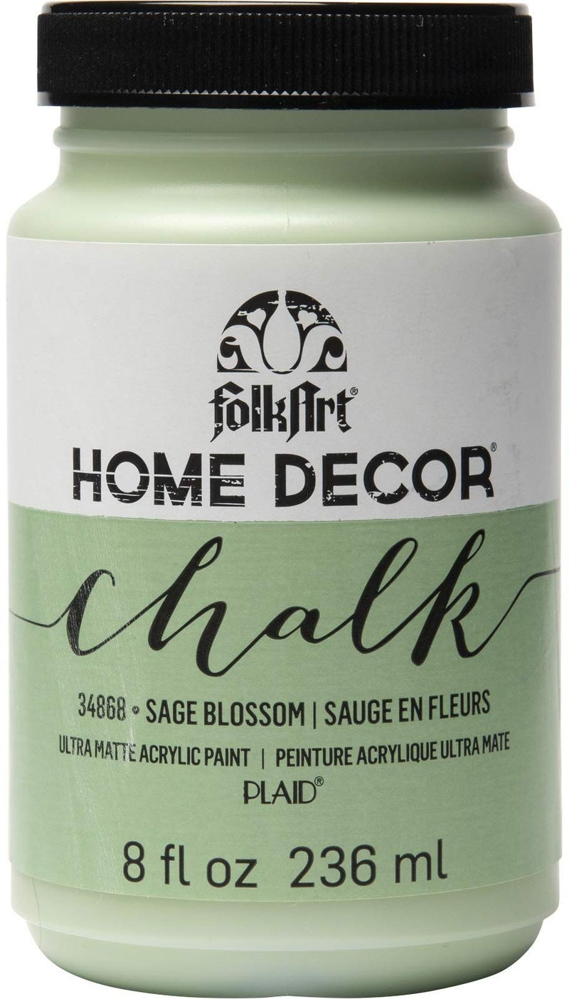 FolkArt Home D  cor Chalk Finish Acrylic Paint, 8oz, 8 ounce, Sage Blossom - Image 1